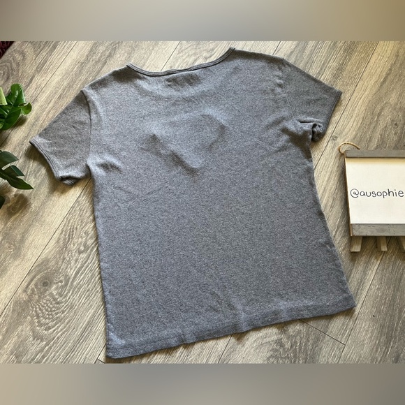 Vintage Warner Bros Black Velvet Superman Logo Gray Baby Tee. Size L - Picture 3 of 7